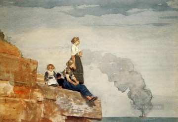 Familia de pescadores también conocido como The Lookout Winslow Homer acuarela Pinturas al óleo